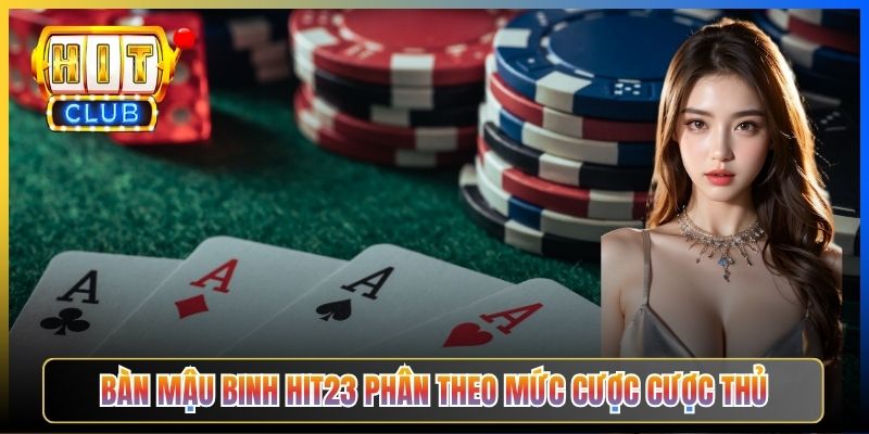 Bàn Mậu Binh Hit23 phân theo mức cược cược thủ